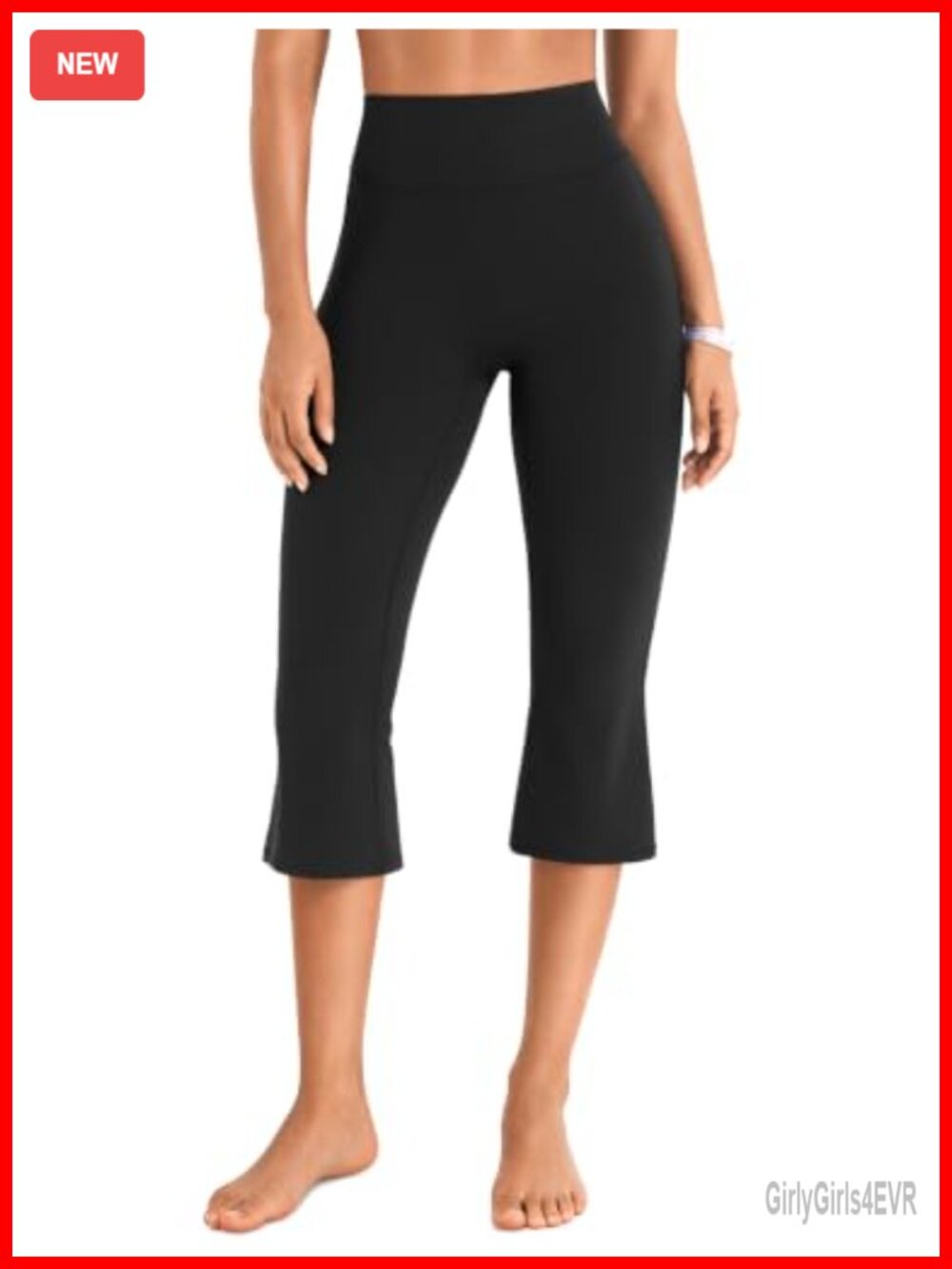 High Waist No Front Seam Capri Scrunch Yoga Pants Flare Leg